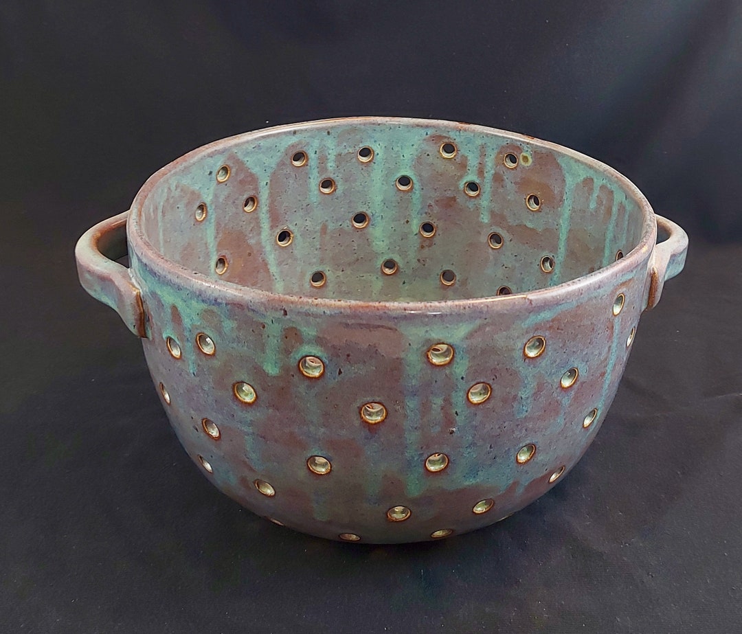 Extra Large Colander Berry Bowl Stoneware Colander Bowl With Etsy