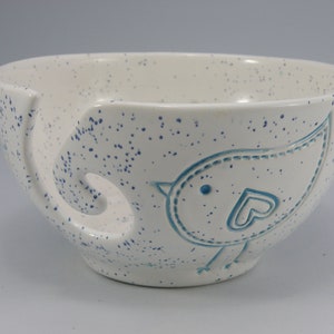 Blue Bird Design  Knitter Bowl | Yarn Holder  | Crochet Bowl Crochet Bowl made in UK cute yarn bowl cool yarn bowl