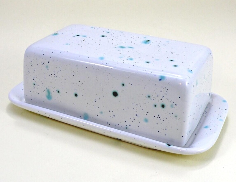Personalized Butter Dish Covered Butter Dish Food safe Lead Free GLaze butter dish with lid handmade in cornwall UK image 2