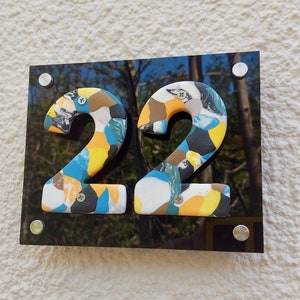 Luxury House Numbers, Porcelain extremely durable one of a kind Ceramic house Address Number Floating House Numbers handmade in UK cornwall Upgrade