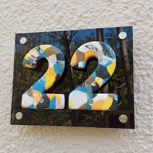 Luxury House Numbers, Porcelain extremely durable one of a kind Ceramic house Address Number Floating House Numbers handmade in UK cornwall