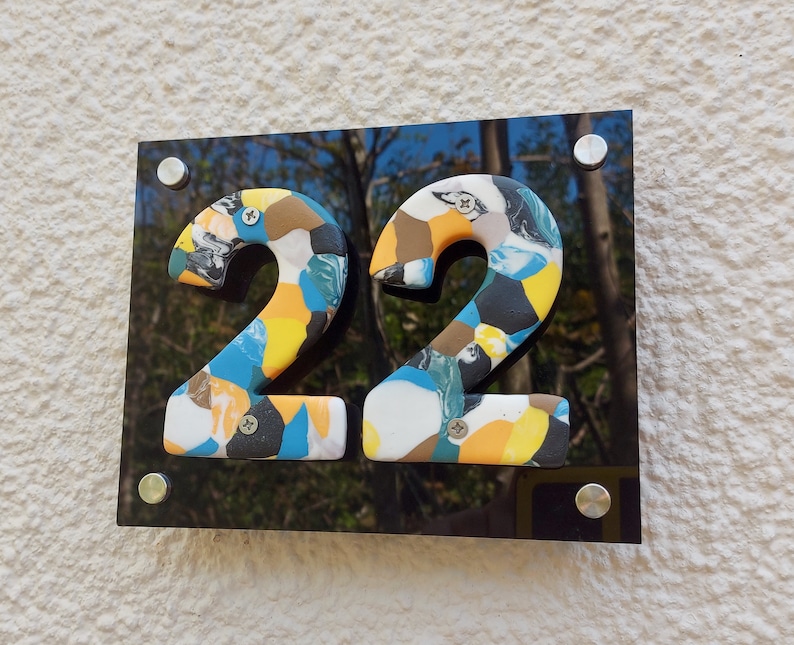 Luxury House Numbers, Porcelain extremely durable one of a kind Ceramic house Address Number Floating House Numbers handmade in UK cornwall Upgrade