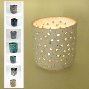 Candle holder pottery tea light holders Ceramic Candle holder  made in UK  choose your glaze colour