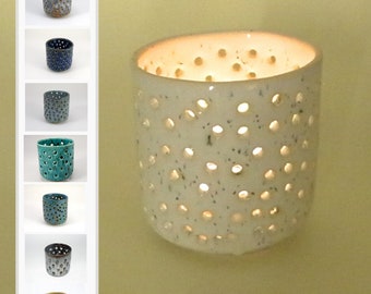 Handmade Ceramic Tea Light Holder: Pottery Candle Holder, Choose Your Glaze