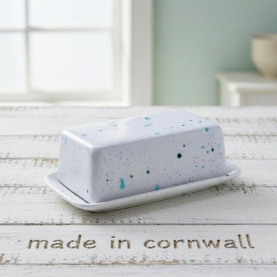 Personalized Butter Dish Covered Butter Dish Food safe Lead Free GLaze butter dish with lid handmade in cornwall UK