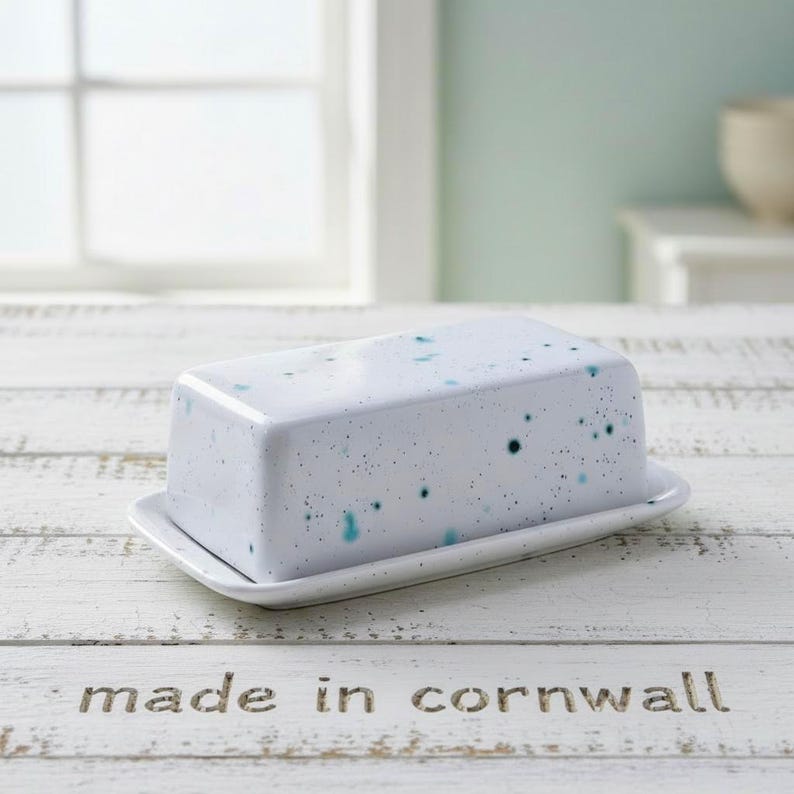 Personalized Butter Dish Covered Butter Dish Food safe Lead Free GLaze butter dish with lid handmade in cornwall UK image 1
