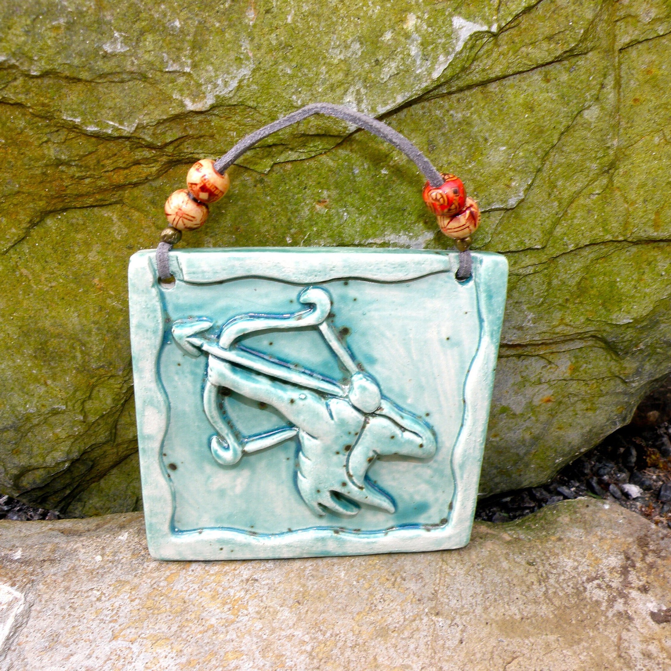 Wall Art Zodiac Pottery Handmade Ceramic Wall Decor Taurus