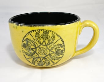 Extra Large Cup  24 oz  Tea cup  Cereal cup  celtic Cappuccino cup  Soup Mug Stonware made to order domspottery