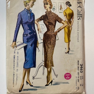 Vintage McCall&#39;s Sewing Pattern No. 3463 Size 16 Bust 36 Women&#39;s/Misses Dress &quot;Easy to sew&quot; Sewing Pattern