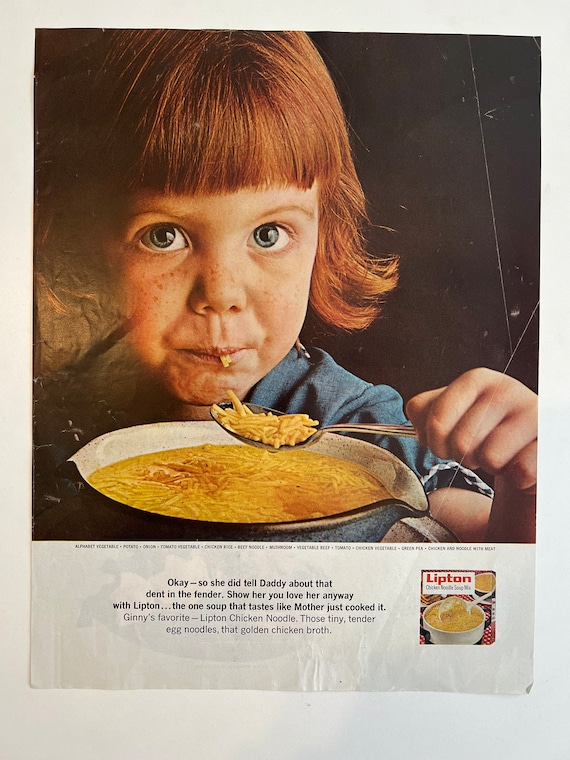 Lipton ミルクティー 10袋入 Vintage 1966 Lipton Chicken Noodle Soup Mix Magazine Ad - Original