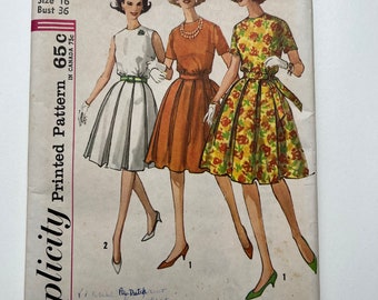 Vintage Simplicity Sewing Pattern No. 4802 Size 16 Bust 36 Women's One Piece Dress Sewing Pattern