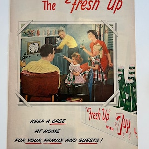 Vintage 1950 7-Up Magazine Ad “The Fresh Up” Magazine - Original Print-