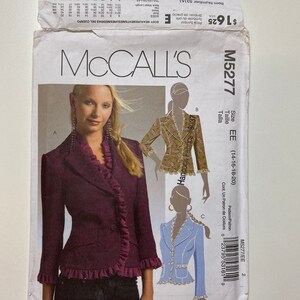 McCall&#39;s Sewing Pattern No. 5277 Sizes 14-20 Women&#39;s Lined Jacket Sewing Pattern