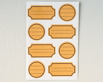 Sticker labels kraft paper printed 32 pieces, address stickers, bookplate