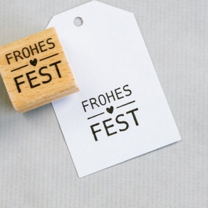 Stempel Frohes Fest 30 x 30mm