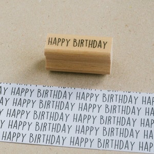 Holzstempel mit Schriftzug Happy Birthday