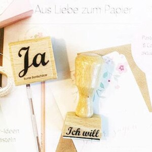 Stempel Ich will, Stempel Hochzeit, kursiv Bild 2