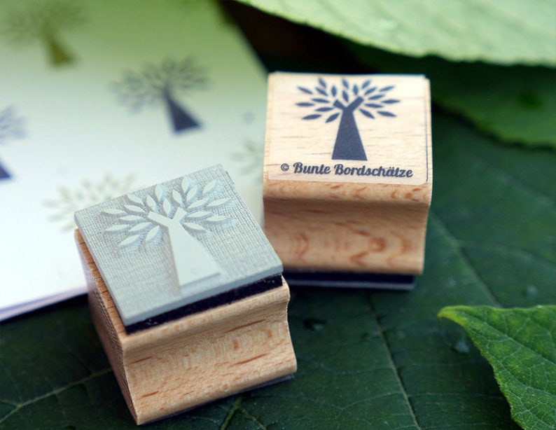 Stempel Baum 2 x 2 cm, Laubbaum, Baumstempel Bild 2