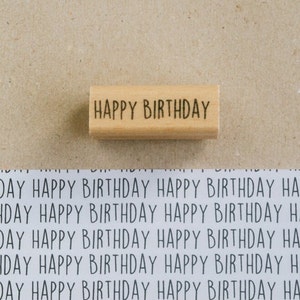 Holzstempel mit Schriftzug Happy Birthday