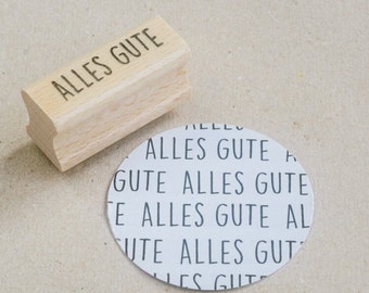 Stempel ALLES GUTE, Typostempel Alles Gute, Holzstempel Geschenkanhänger, Geschenkstempel, Glückwünsche