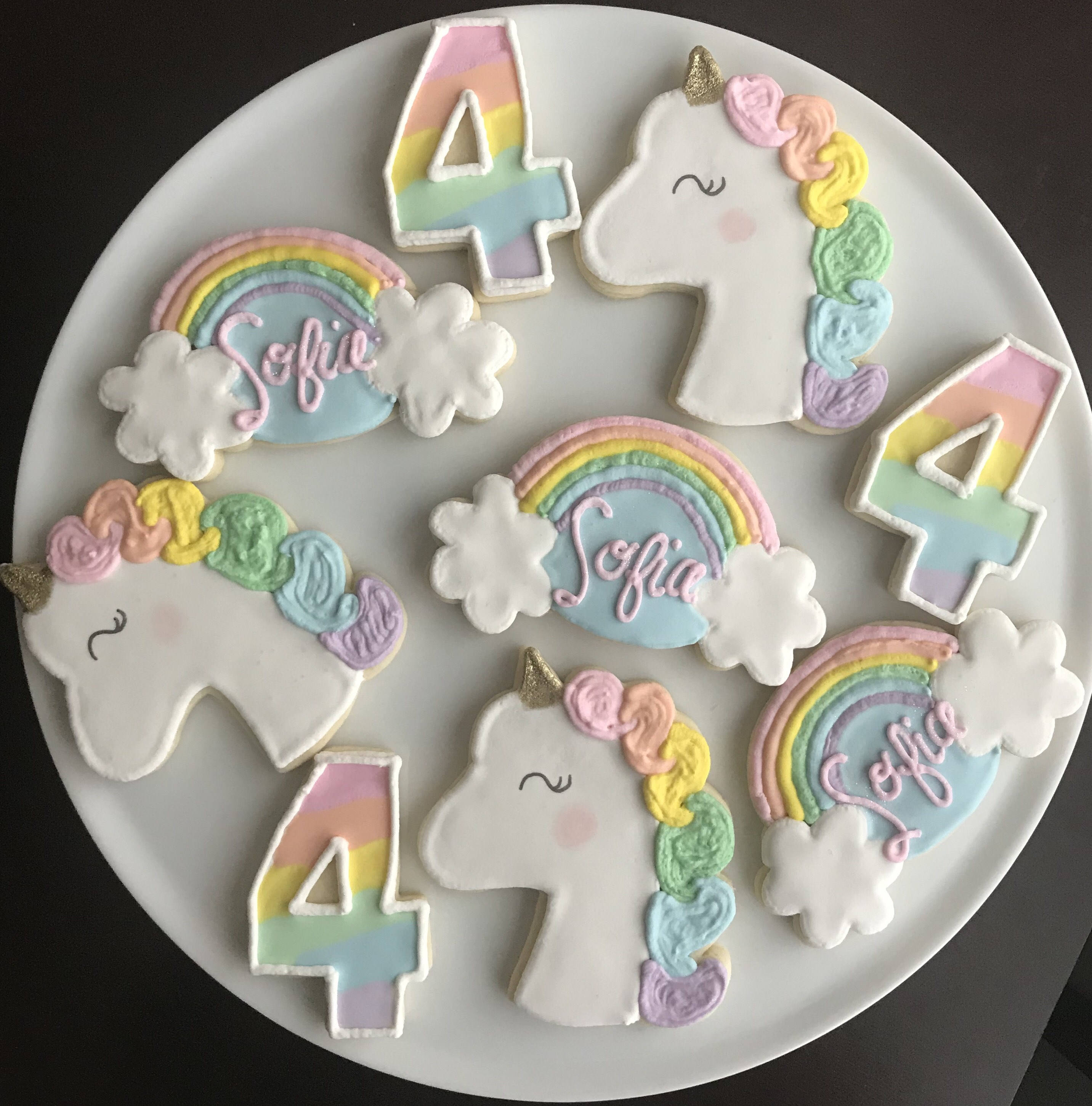Rainbow Unicorn Cookies / One Dozen