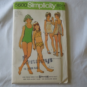 Simplicity 5600 Girls swim suit Uncut and unused