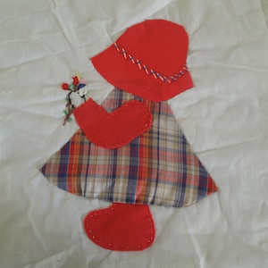 Sunbonnet Sue Quilt Piece Vintage Handmade