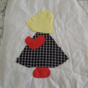 Sunbonnet Sue Vintage Quilt piece Handmade