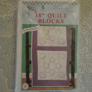 Quilt Blocks for hand embroidery 18&quot; cross stitch only design
