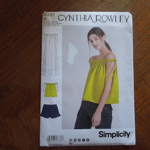 Simplicity 8381 Cynthia Rowley Womens Size A