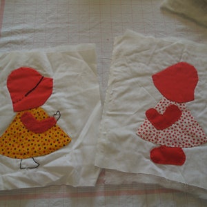 Sunbonnet Sue Quilt pieces Two vintage pieces Handmade