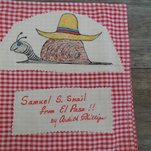 Handmade fabric book Samuel S. Snail from El Paso! by Ardith Phillips Adorable! Made in USA