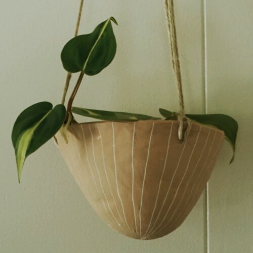 Black & White Hanging Planter W/ directional Line Etsy