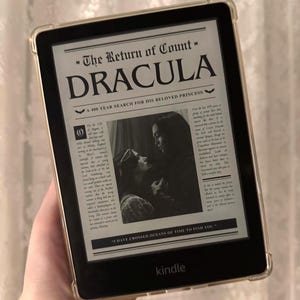 Dracula en Elisabeta Kindle-vergrendelscherm | Screensaverset in krantenstijl (digitale download)