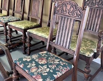 Jacobean Chairs | Sale Item |  Shipping Cost is not included in the price.   Oak Jacobean Antique Chairs | Dinning Chairs