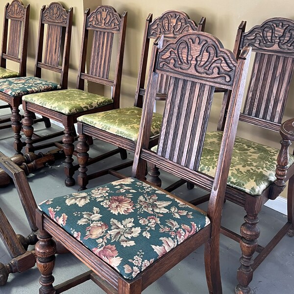 Jacobean Chairs | Sale Item |  Shipping Cost is not included in the price.   Oak Jacobean Antique Chairs | Dinning Chairs