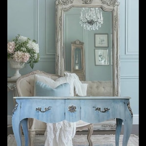 Vintage French Country Sideboard | Console Table |  Buffet |  Louis IV Style Buffet | Painted Louis IV Entry Table