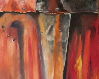 Western Decor| Abstract Rust Composition | original oil and prints on Canvas