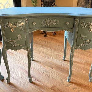 Customization Option | Vintage French Provencial Kidney Shaped Desk | Example of My Work | Contact Shop For Custom Order | Ladies Gift Idea