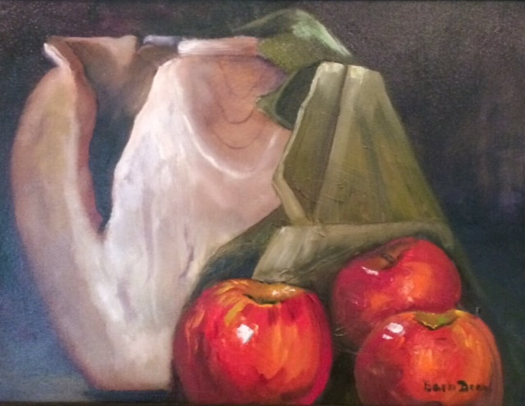 Red Apples And Wooden Urn 12 X 16 Prints Only Original Oil Sold See Red apples and wooden urn 12 x 16 prints only original oil sold see
