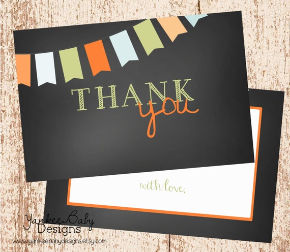 Thank You Card Chalkboard and Bunting
