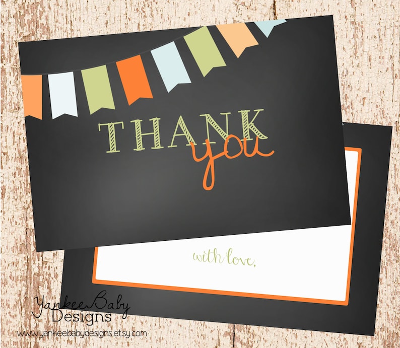 Thank You Card Chalkboard and Bunting