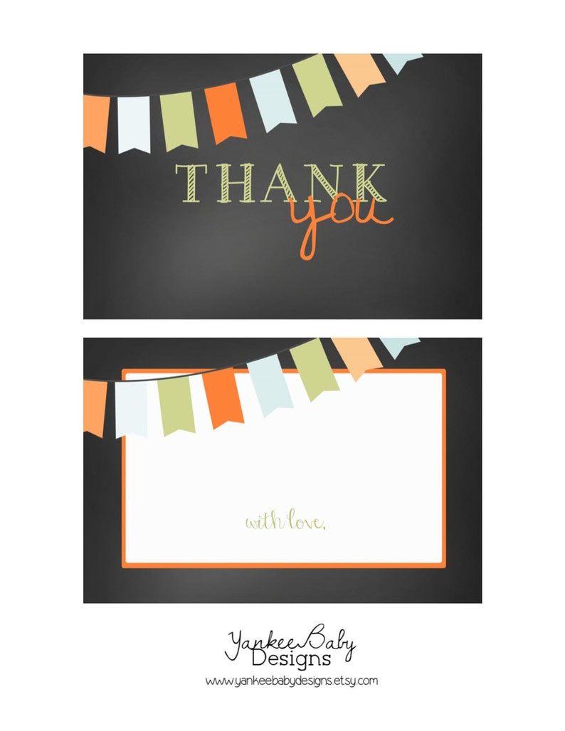 Thank You Card Chalkboard and Bunting