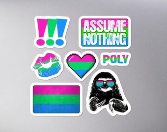 Polysexual Pride Flag Sticker Set