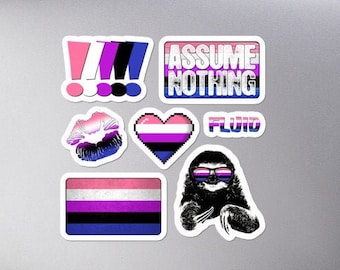 Genderfluid Pride Flag Sticker Set
