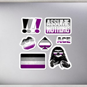 Ensemble d’autocollants asexués / Ace Pride Flag