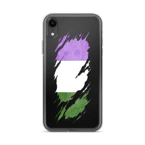 Genderqueer Pride Flag Ripped Reveal iPhone Case Genderqueer Pride Flag Ripped Reveal iPhone Case