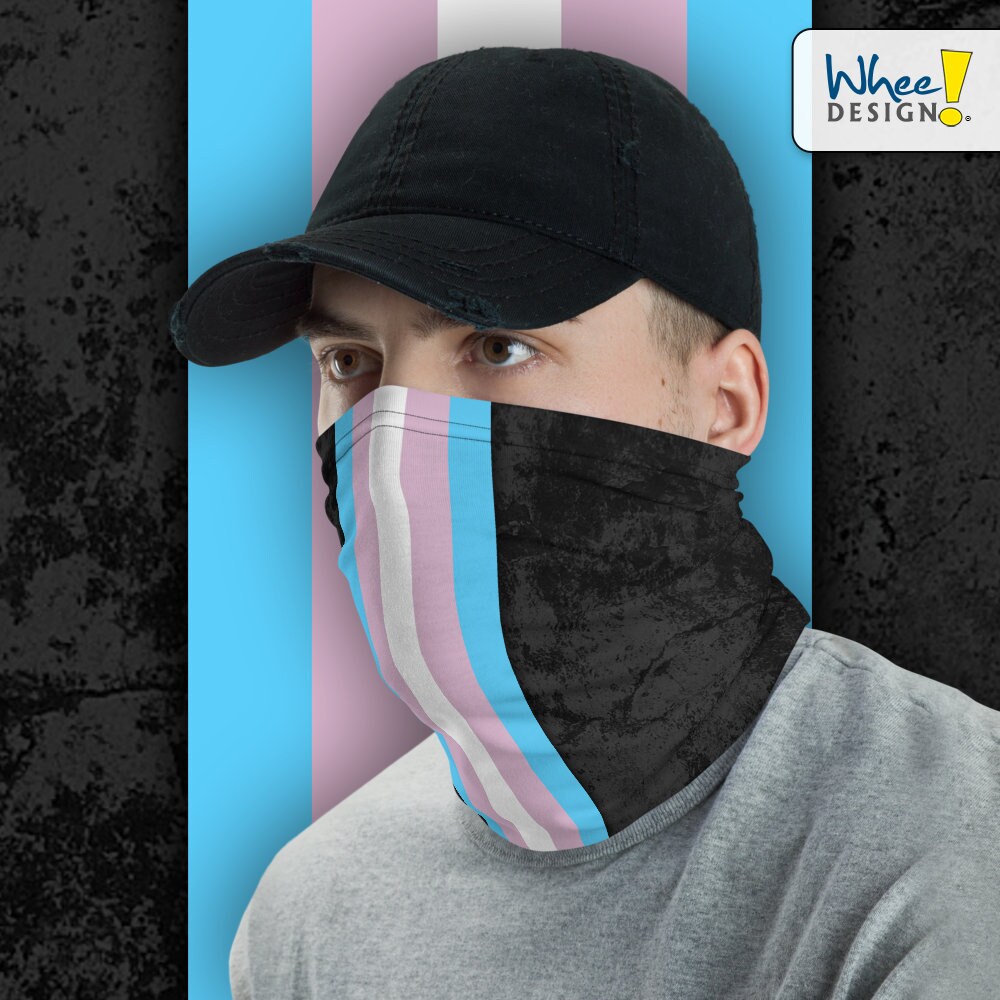 Xg Trans Mask Transgender Pride Flag Stripe Neck Gaiter/face Mask - Etsy
