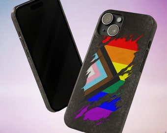 LGBTQ Progress Pride Flag Ripped Reveal Slim iPhone® Case