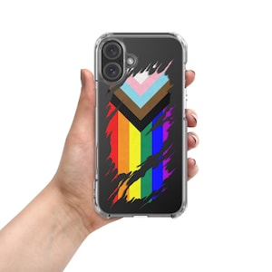 LGBTQ Progress Pride Flag Ripped Reveal Clear Case for iPhone®